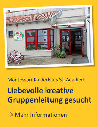 Das Montesori-Kinderhaus St. Adalbert sucht einen Erzieher (m/w/d) als Gruppenleitung.
